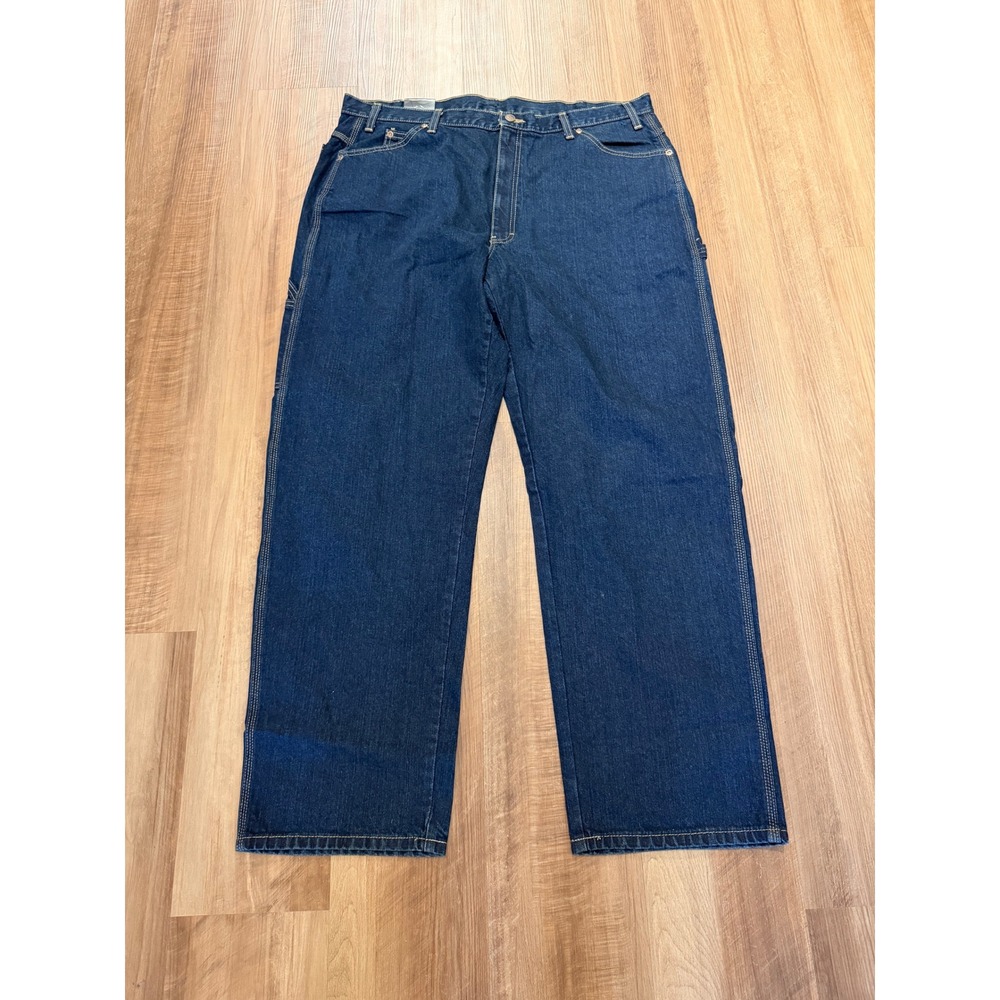 Dickies Carpenter Jeans Mens 42x32 Blue Relaxed Fit Straight Leg Denim
